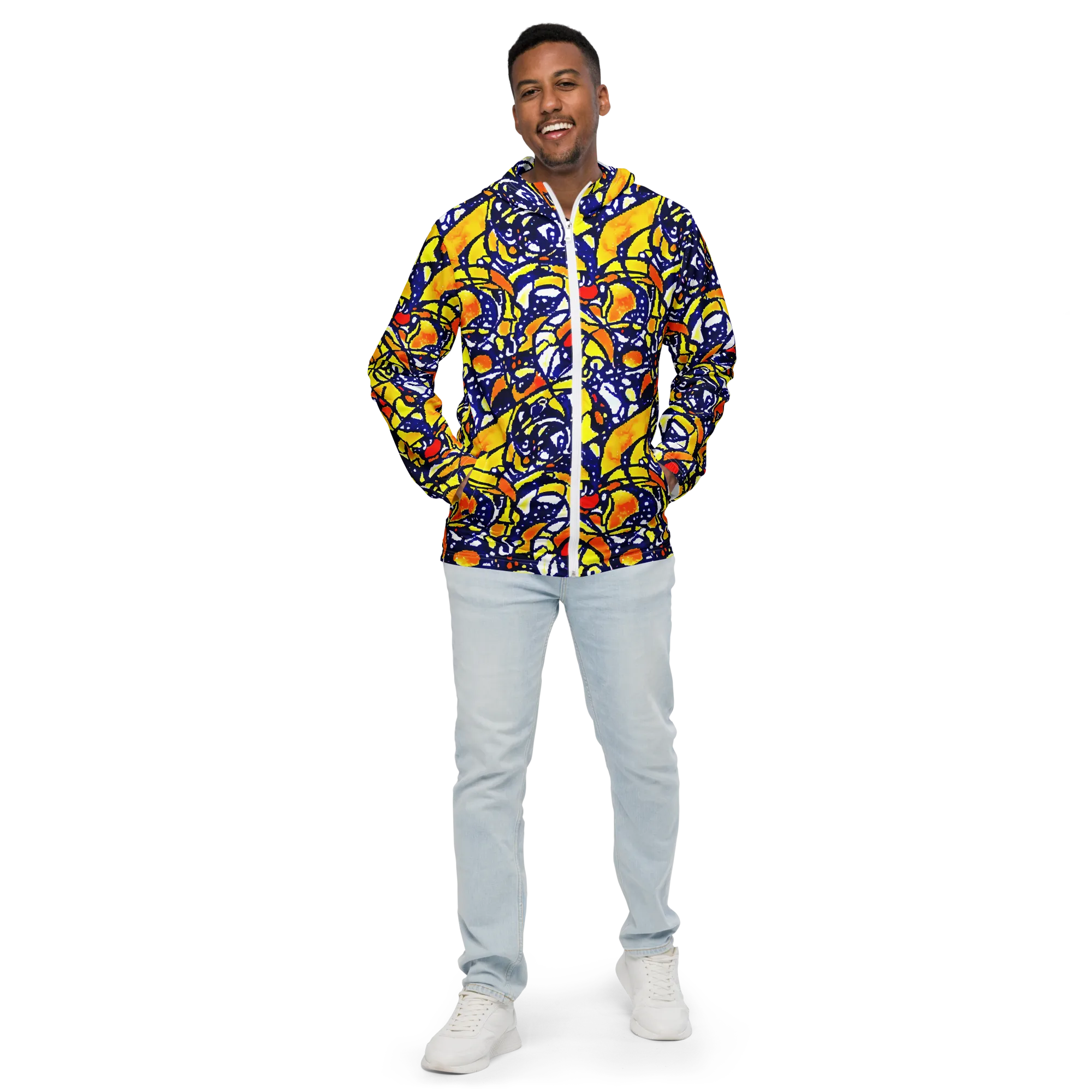 Electric Sunburst on Men's Windbreaker — Front