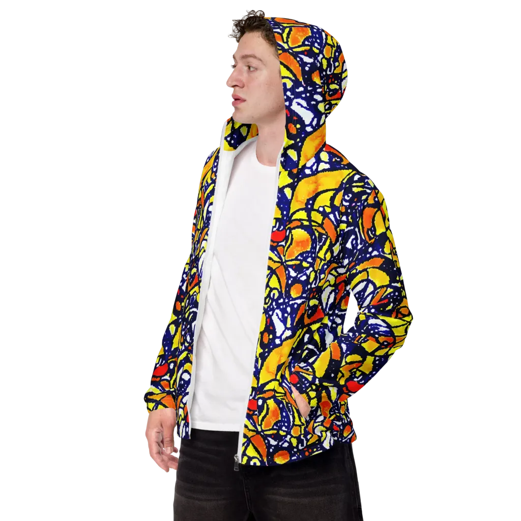 Electric Sunburst on Men's Windbreaker — Left Front