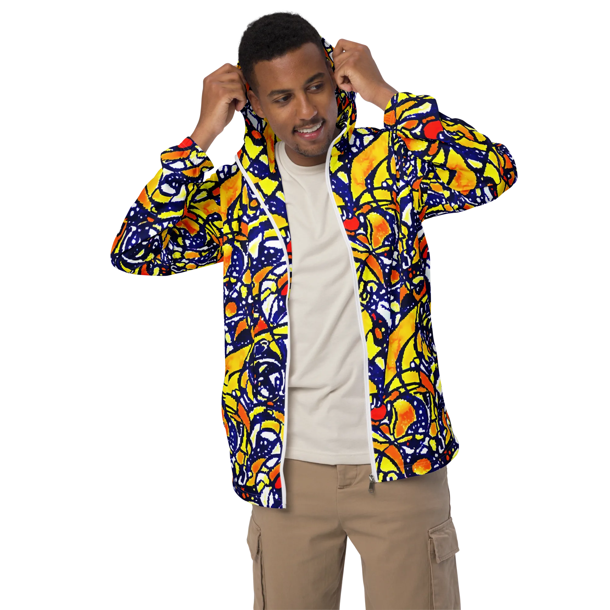 Electric Sunburst on Men's Windbreaker — Front