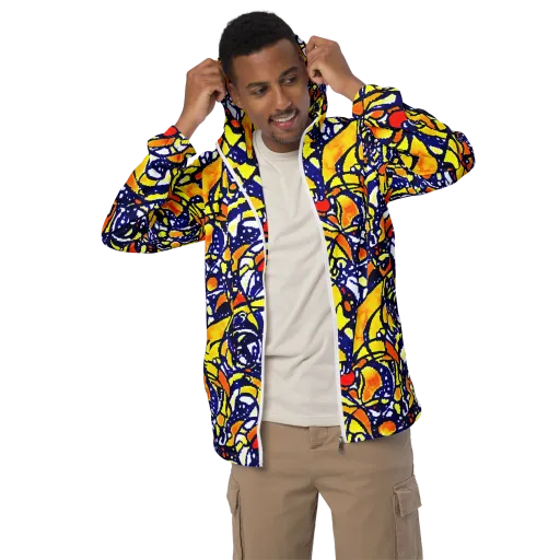 Electric Sunburst on a Men's Windbreaker