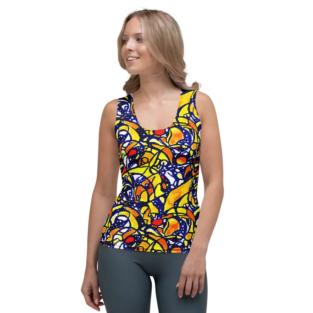 Electric Sunburst on Women's Tank Top — Front