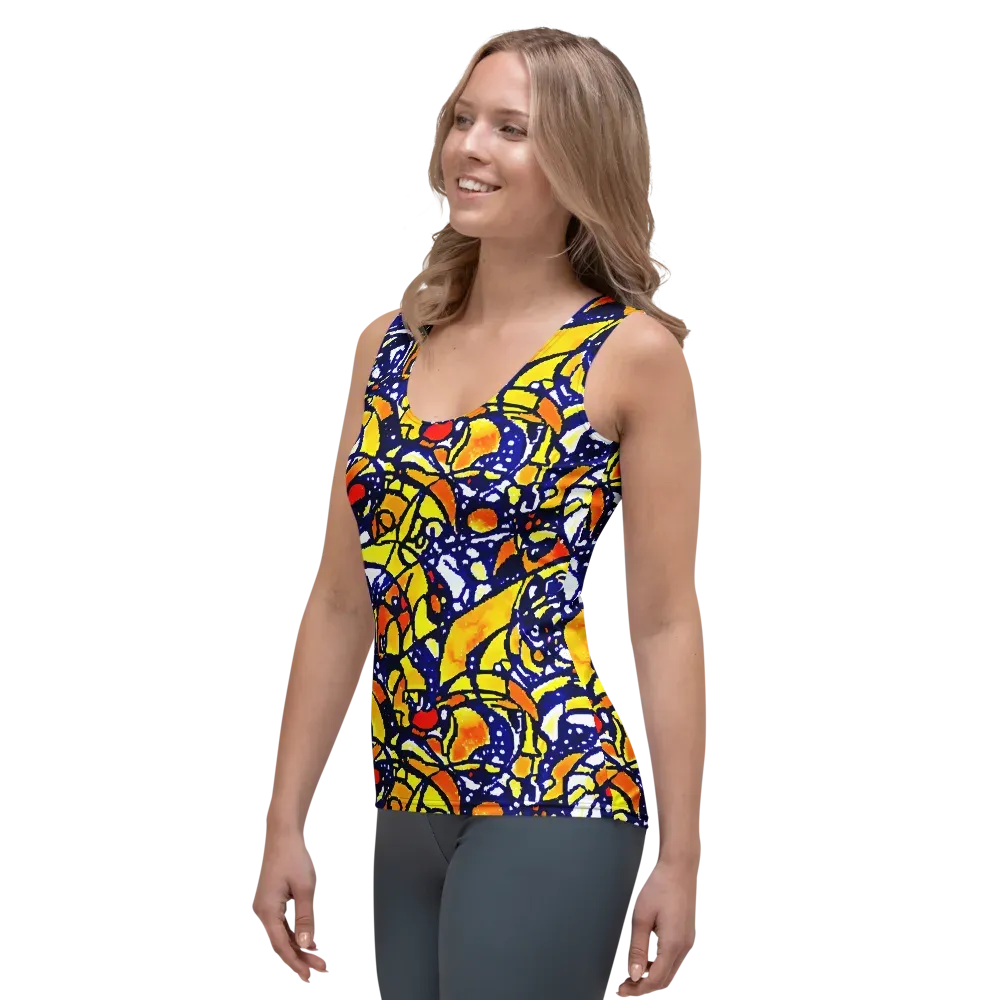 Electric Sunburst on Women's Tank Top — Left Front
