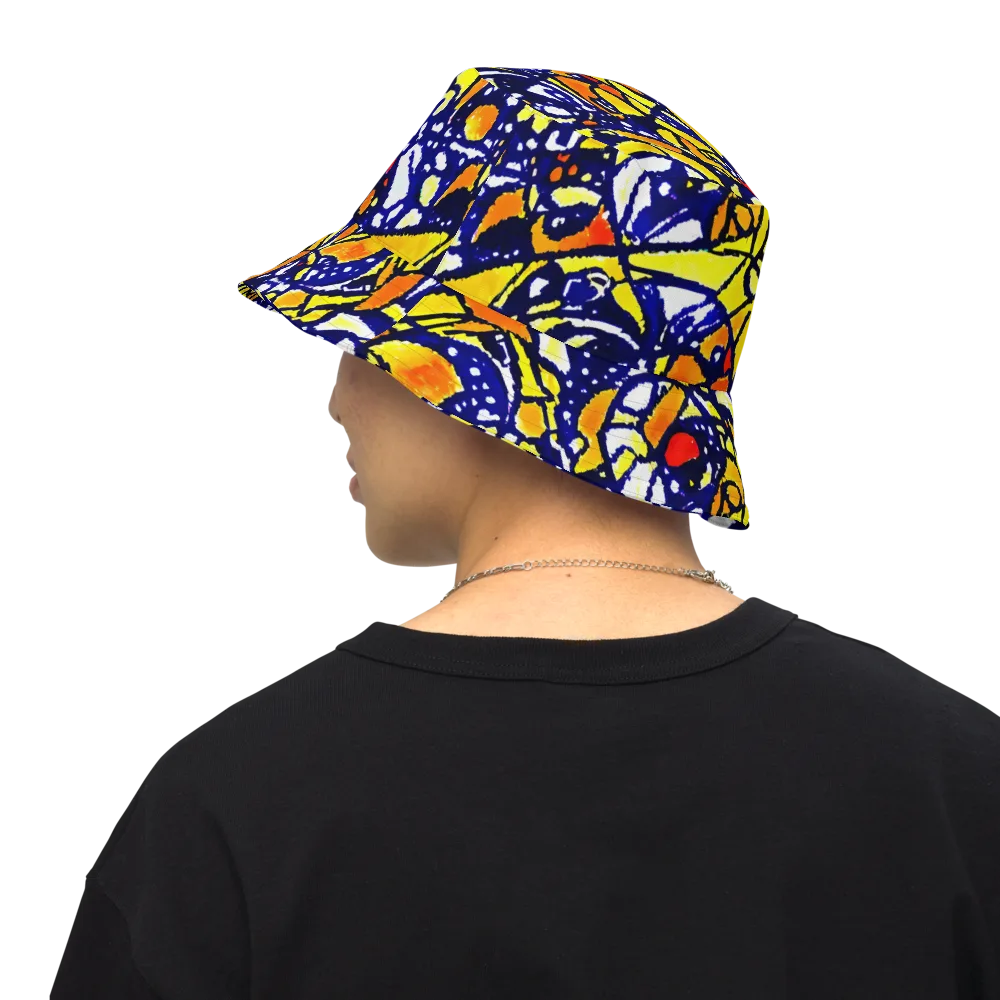 Electric Sunburst on Reversible Bucket Hat — Back Inside