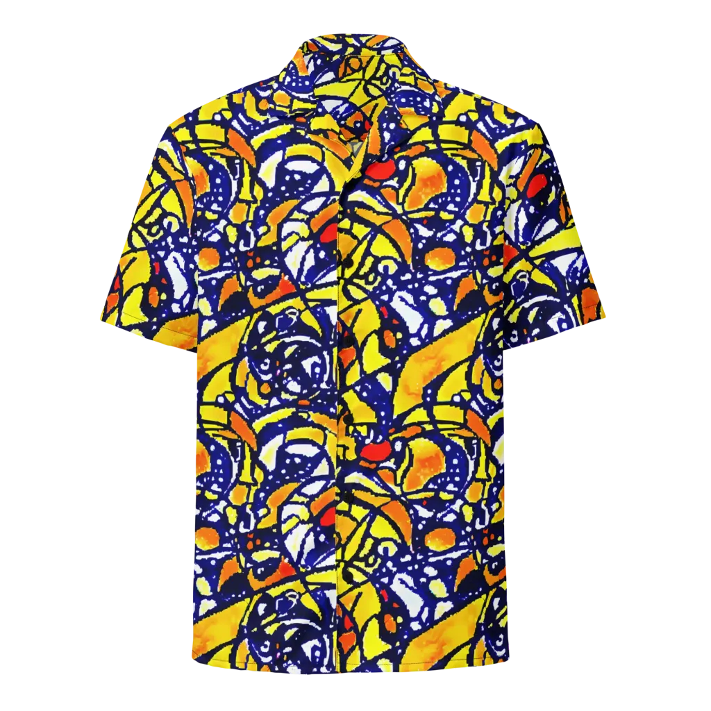Electric Sunburst on Button Shirt — Front