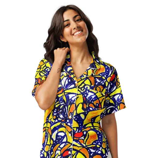 Electric Sunburst on a Women's Short Sleeve Pajama Top
