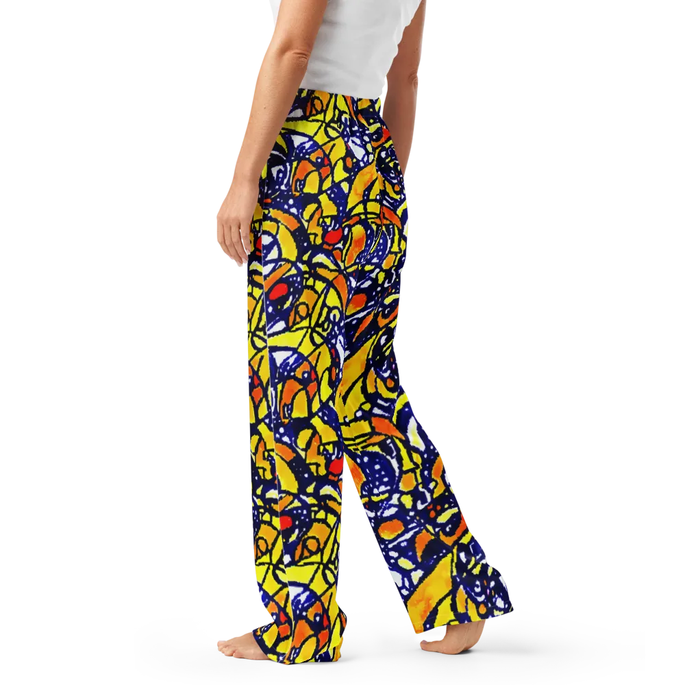 Electric Sunburst on Women's Pajama Pants — Left