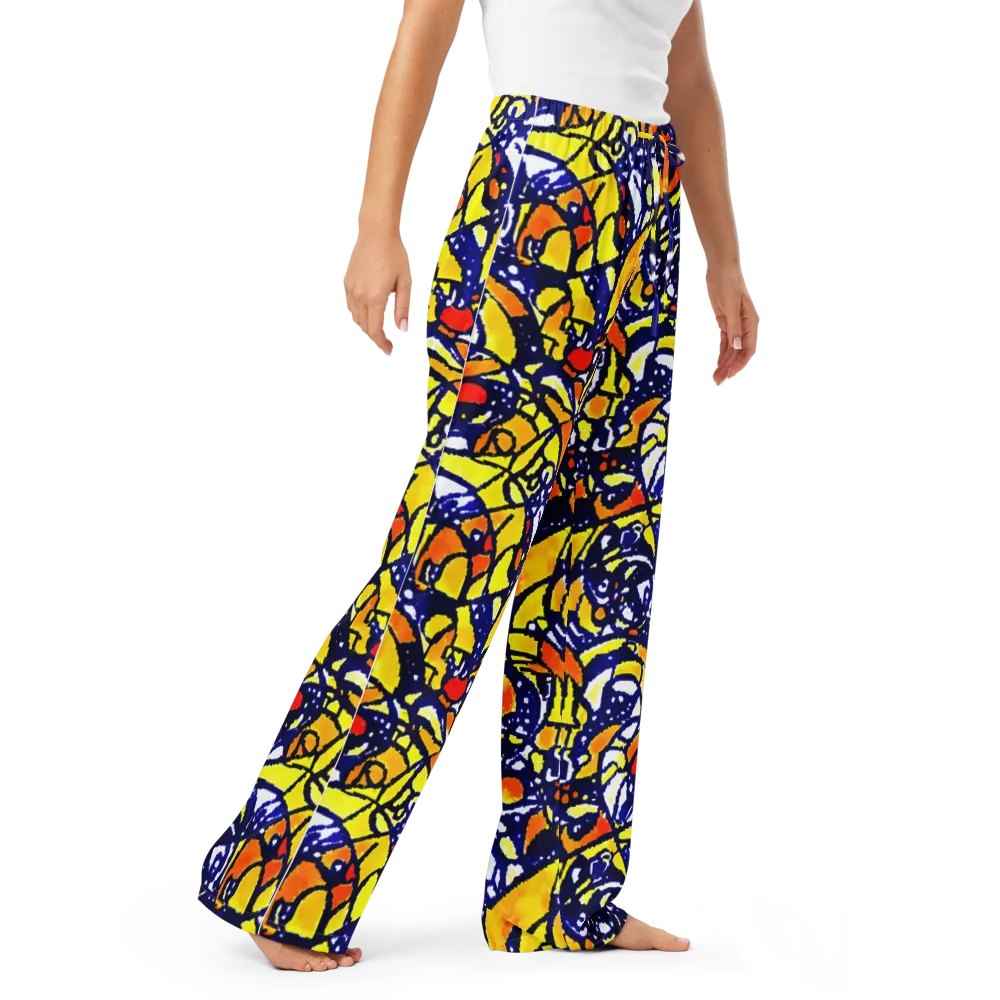 Electric Sunburst on Women's Pajama Pants — Right Front