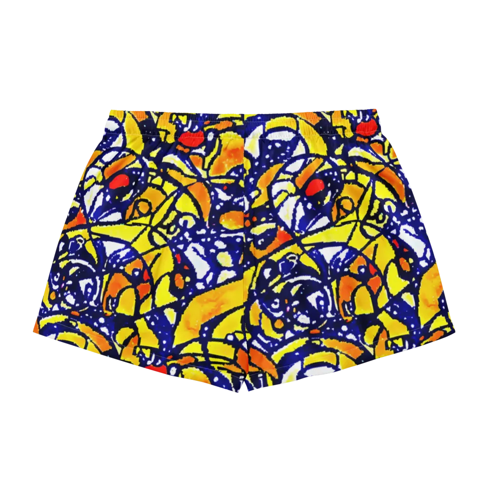 Electric Sunburst on Women's Pajama Shorts — Back