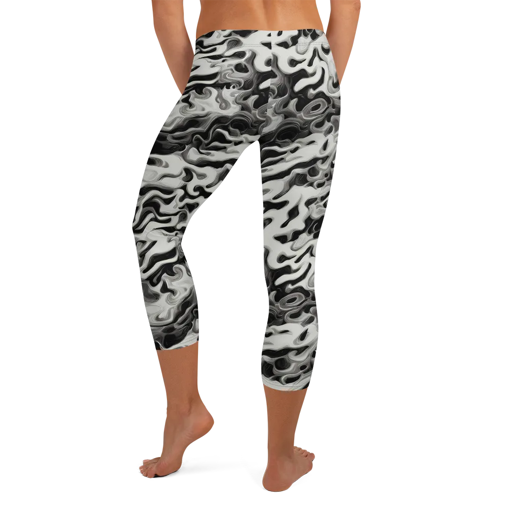 Silver Smoke on Capri Leggings — Back
