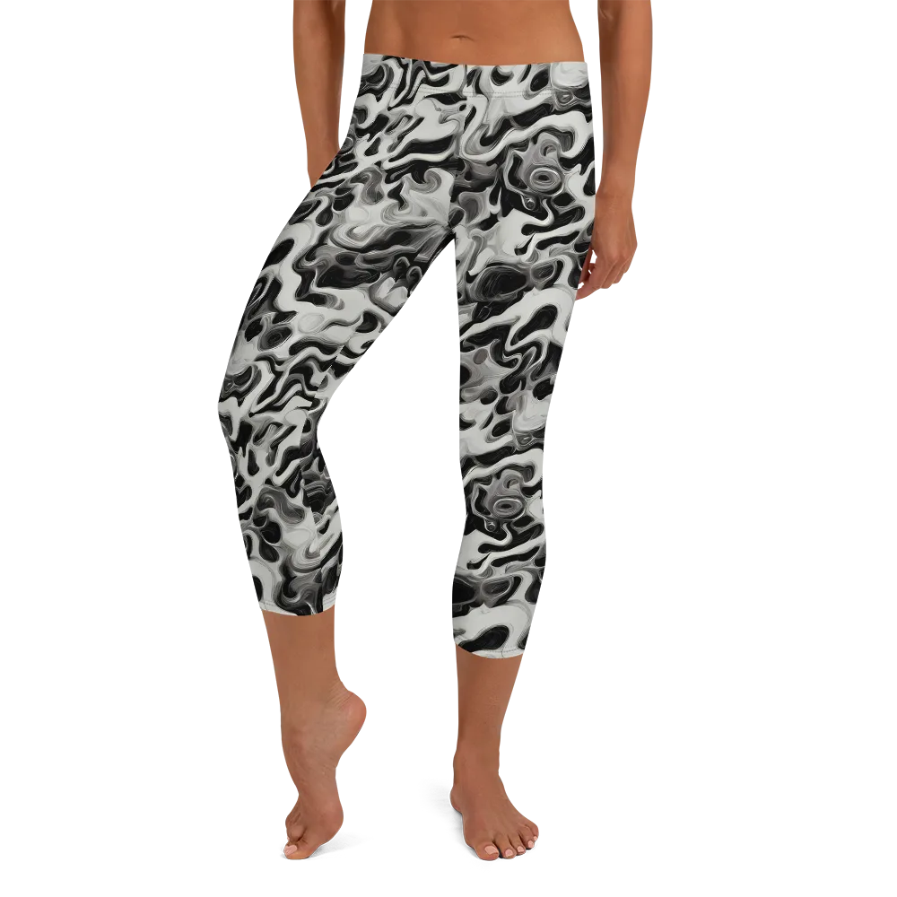 Silver Smoke on Capri Leggings — Front