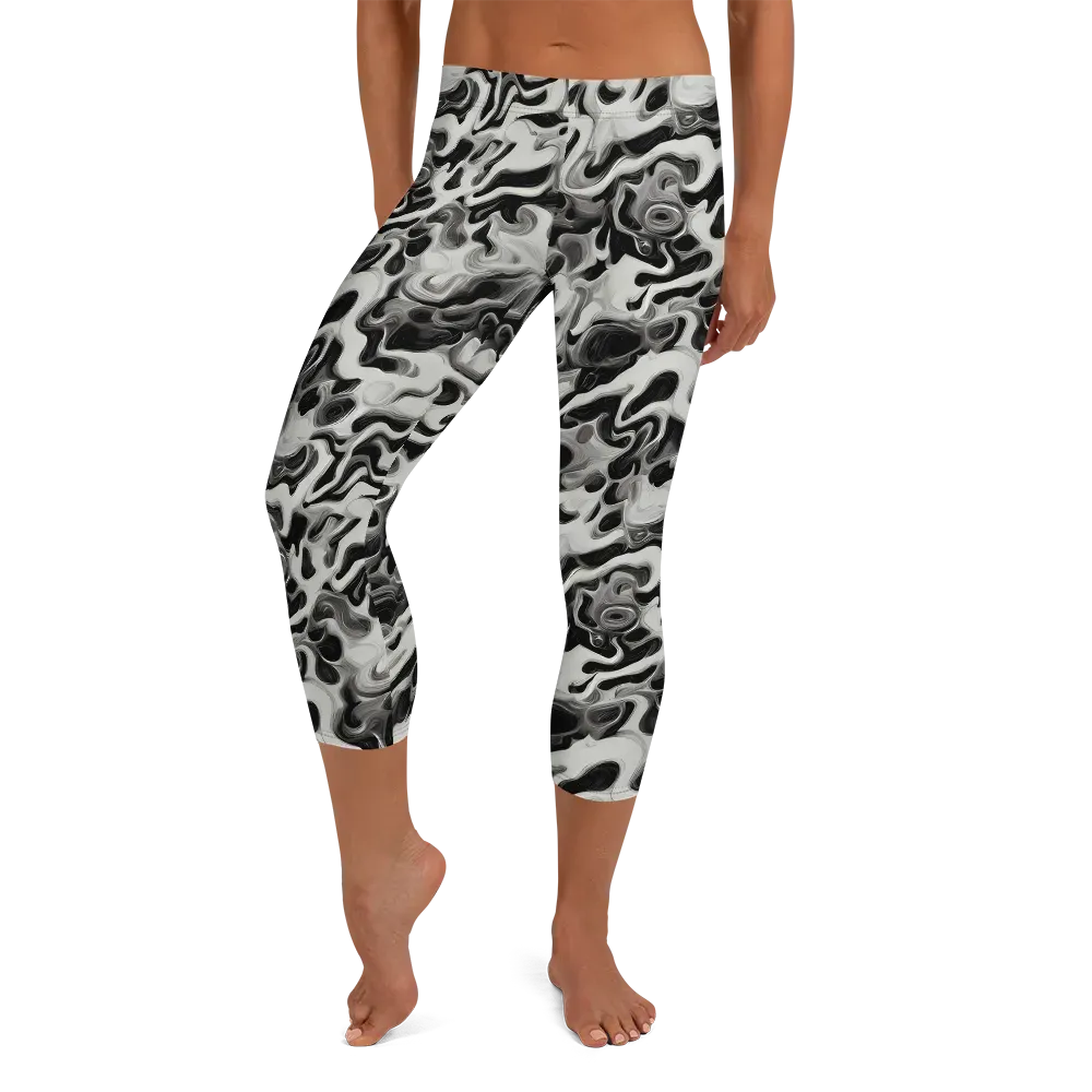 Silver Smoke on Capri Leggings — Front
