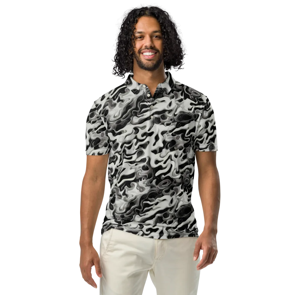 Silver Smoke on Men's Slim Fit Polo Shirt — Front