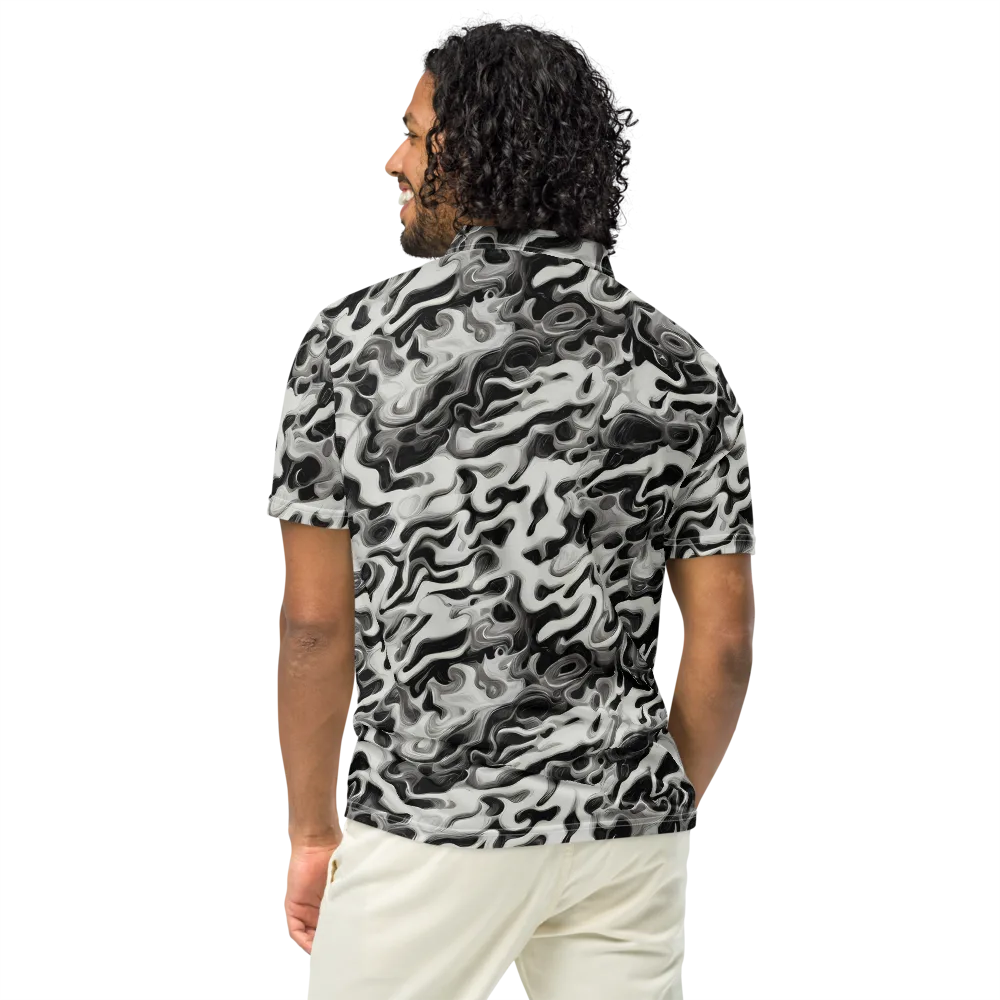Silver Smoke on Men's Slim Fit Polo Shirt — Back