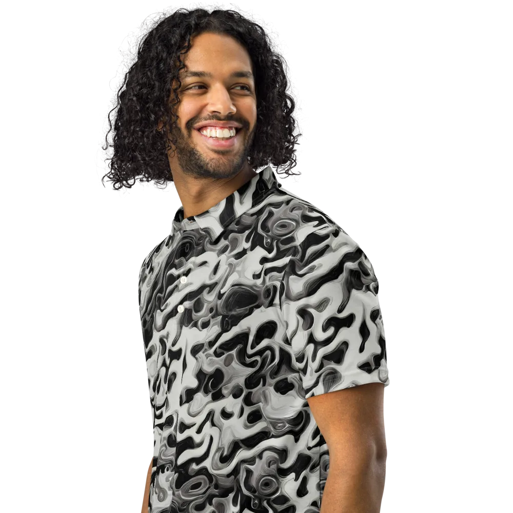 Silver Smoke on Men's Slim Fit Polo Shirt — Left Front