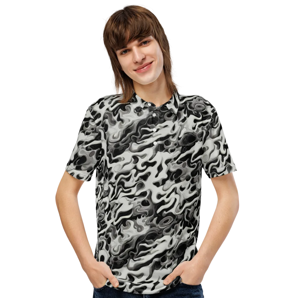 Silver Smoke on Men's Slim Fit Polo Shirt — Front
