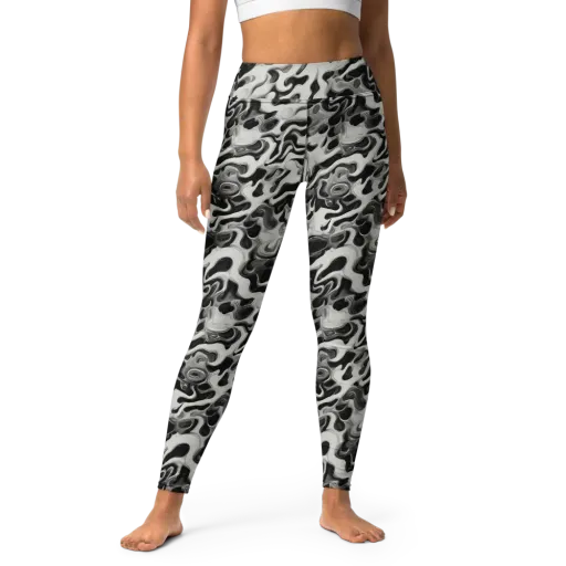 Silver Smoke on a Yoga Leggings