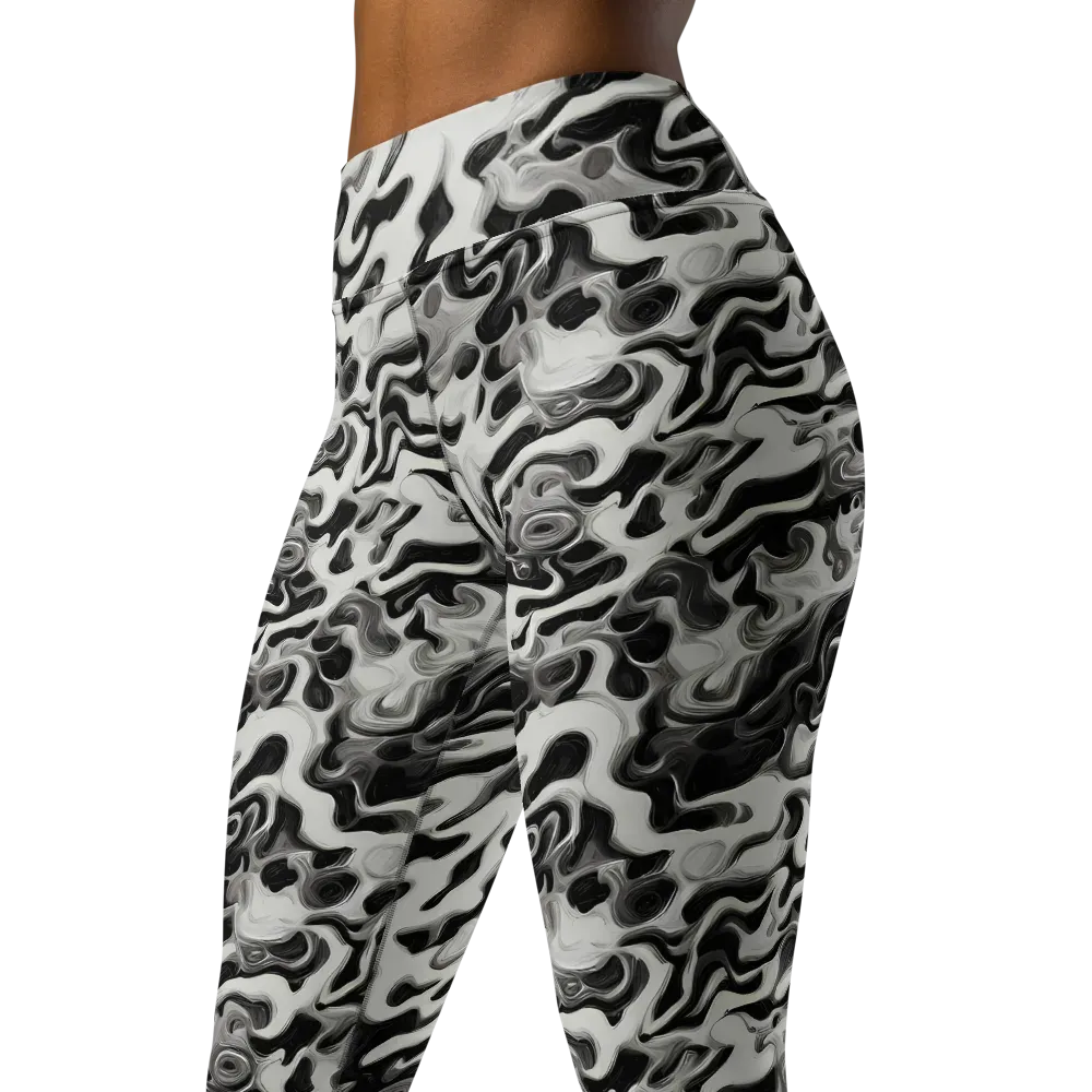 Silver Smoke on Yoga Leggings — Left Front