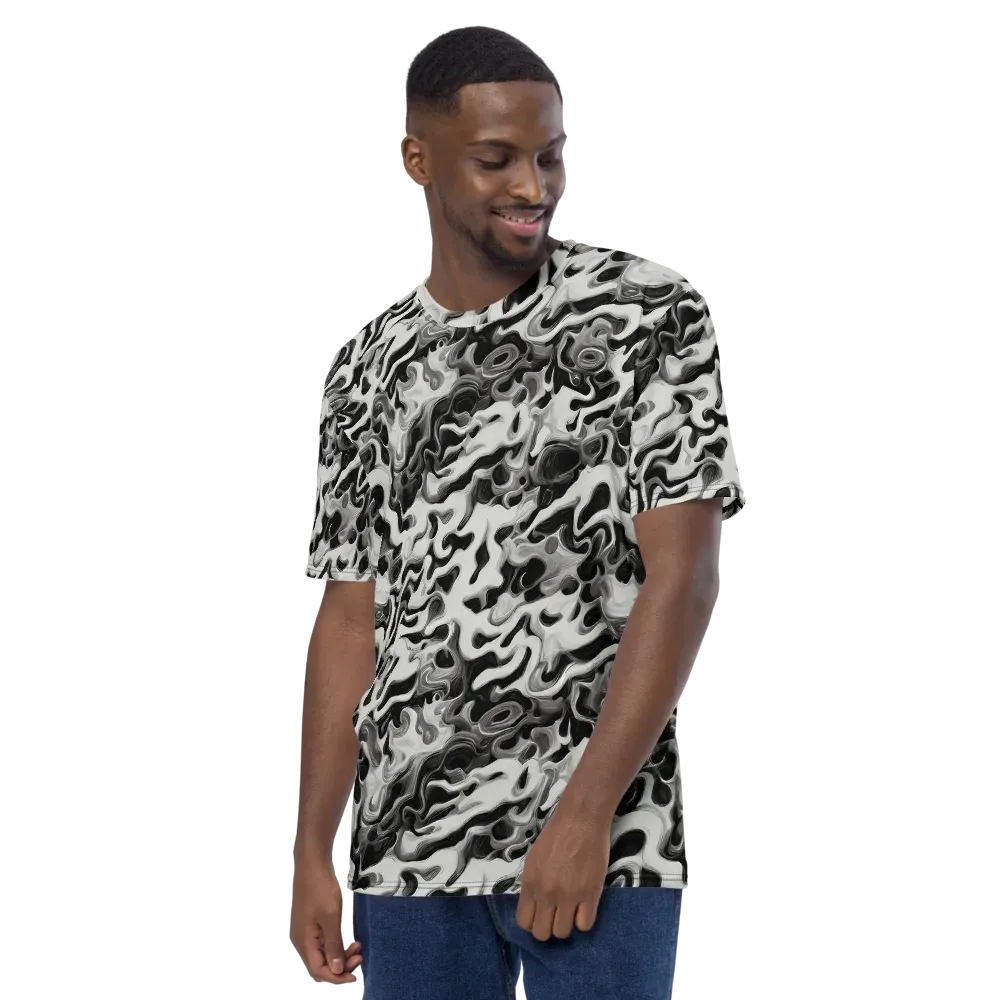 Silver Smoke on Men's Crew Neck T-Shirt — Left
