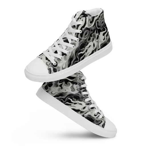 Silver Smoke on a Men's High Top Canvas Shoes