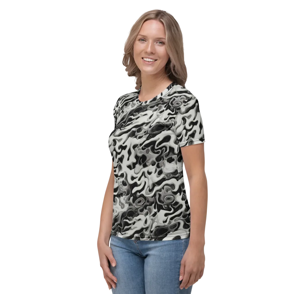 Silver Smoke on Women's Crew Neck T-Shirt — Left