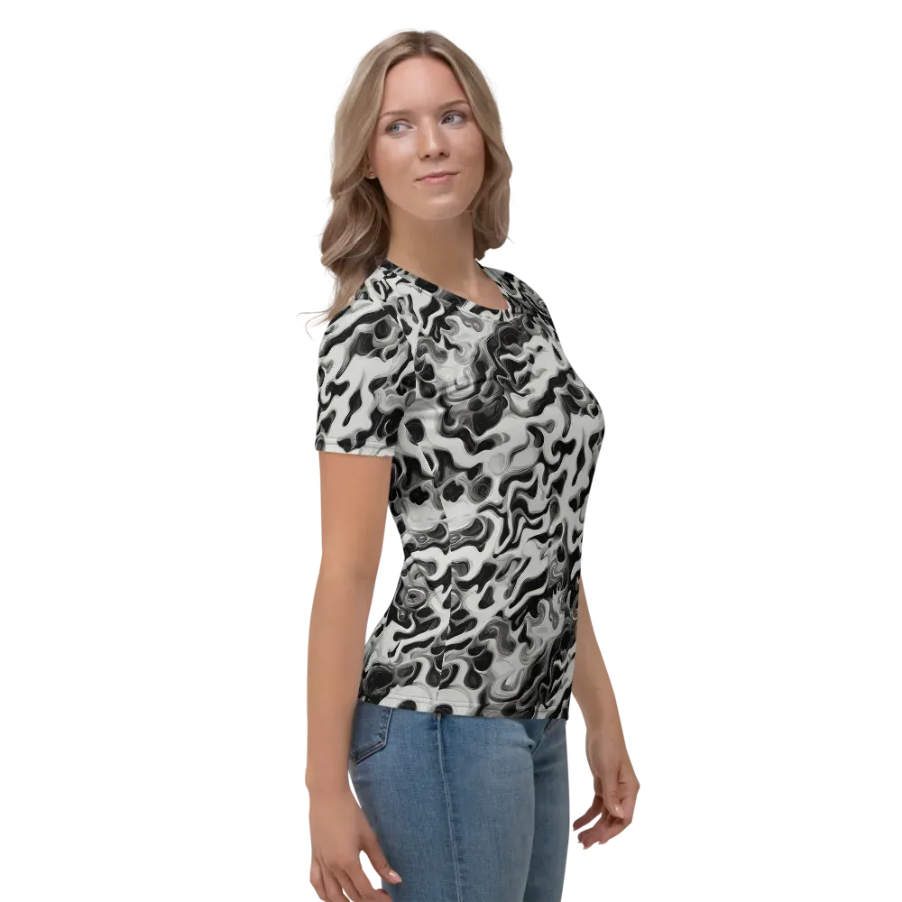 Silver Smoke on Women's Crew Neck T-Shirt — Right