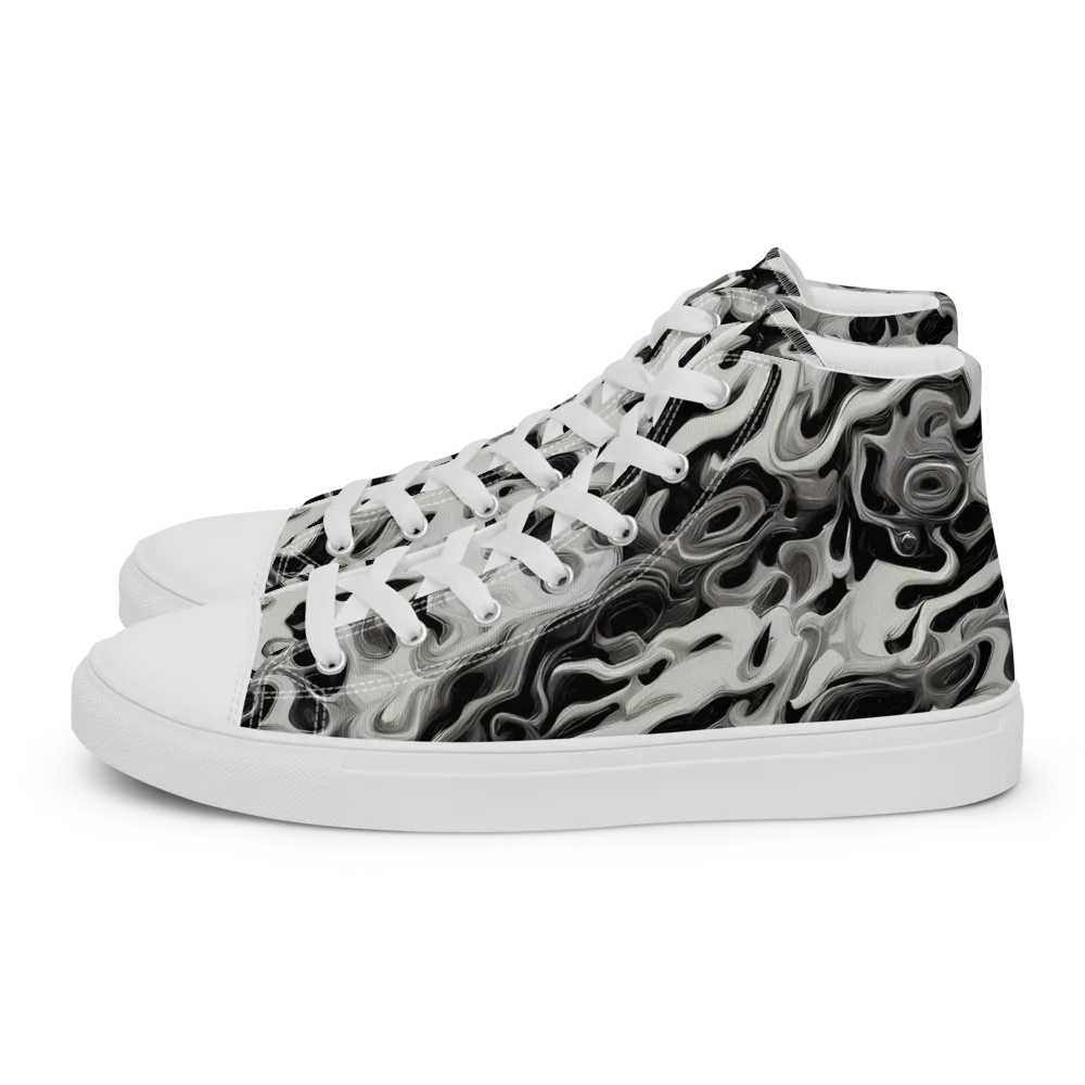 Silver Smoke on Women's High Top Canvas Shoes — Left