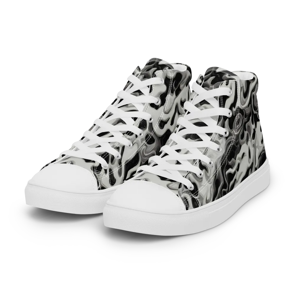 Silver Smoke on Women's High Top Canvas Shoes — Left Front