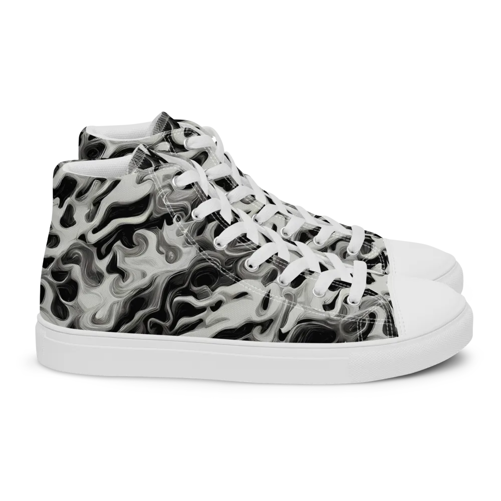 Silver Smoke on Women's High Top Canvas Shoes — Right