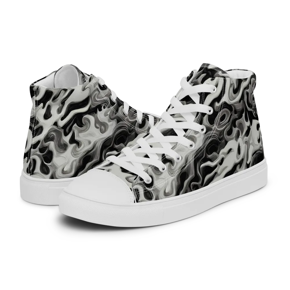Silver Smoke on Women's High Top Canvas Shoes — Left