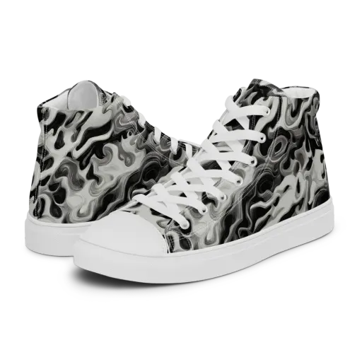 Silver Smoke on a Women's High Top Canvas Shoes