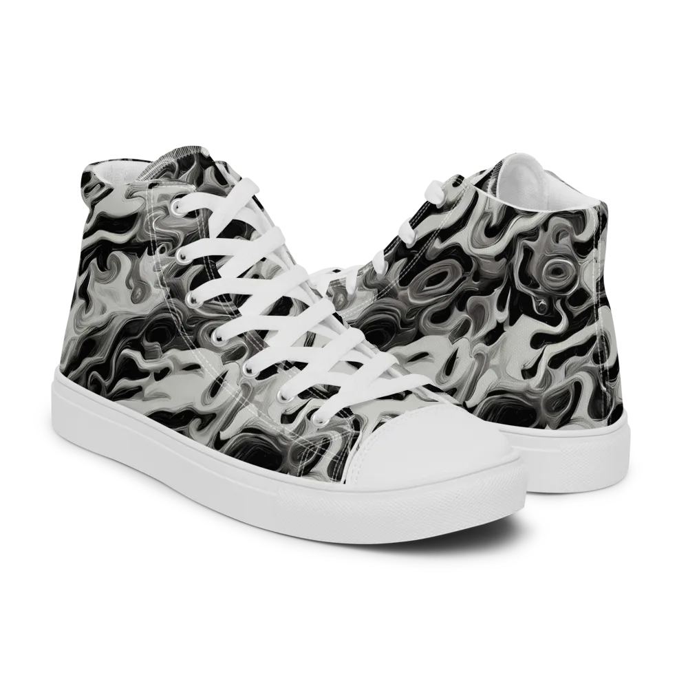 Silver Smoke on Women's High Top Canvas Shoes — Right