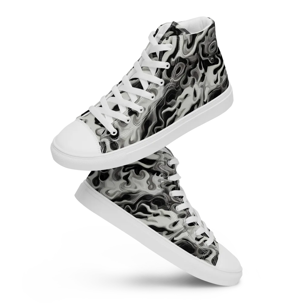 Silver Smoke on Women's High Top Canvas Shoes — Front