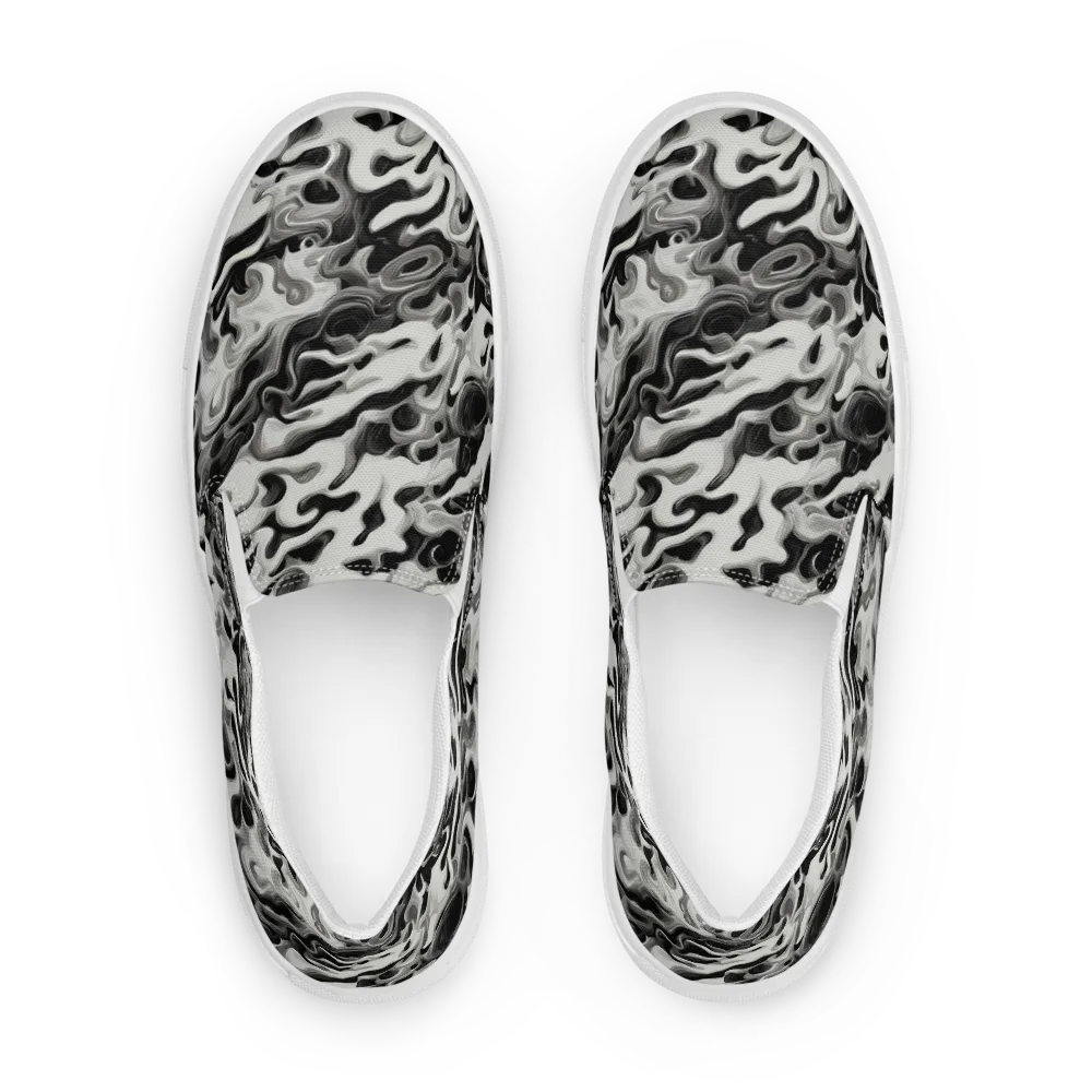 Silver Smoke on Men's Slip-On Canvas Shoes — Front
