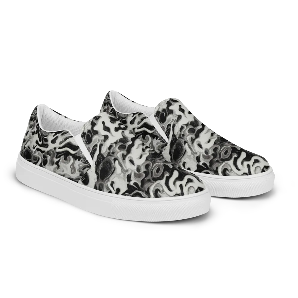 Silver Smoke on Men's Slip-On Canvas Shoes — Right Front