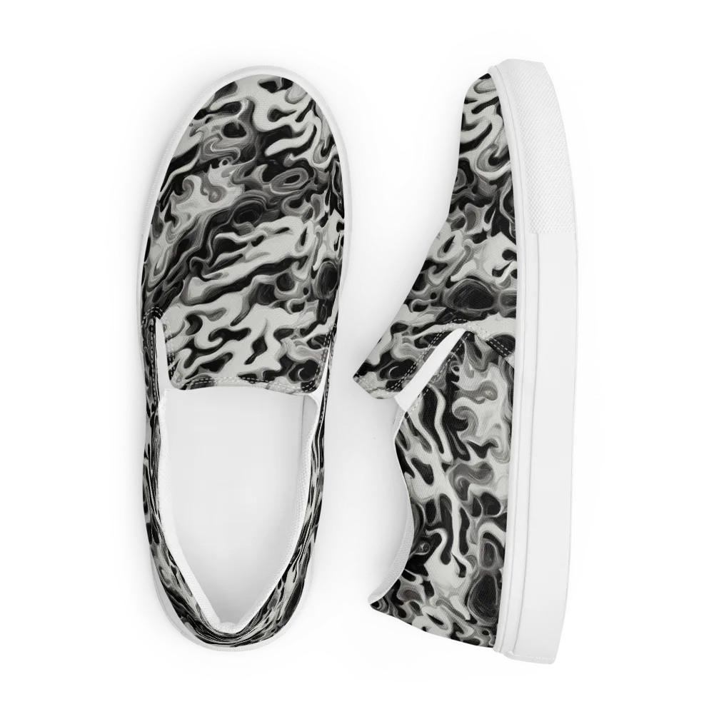Silver Smoke on Men's Slip-On Canvas Shoes — Front