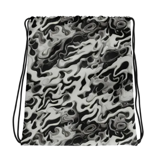Silver Smoke on a Drawstring Bag