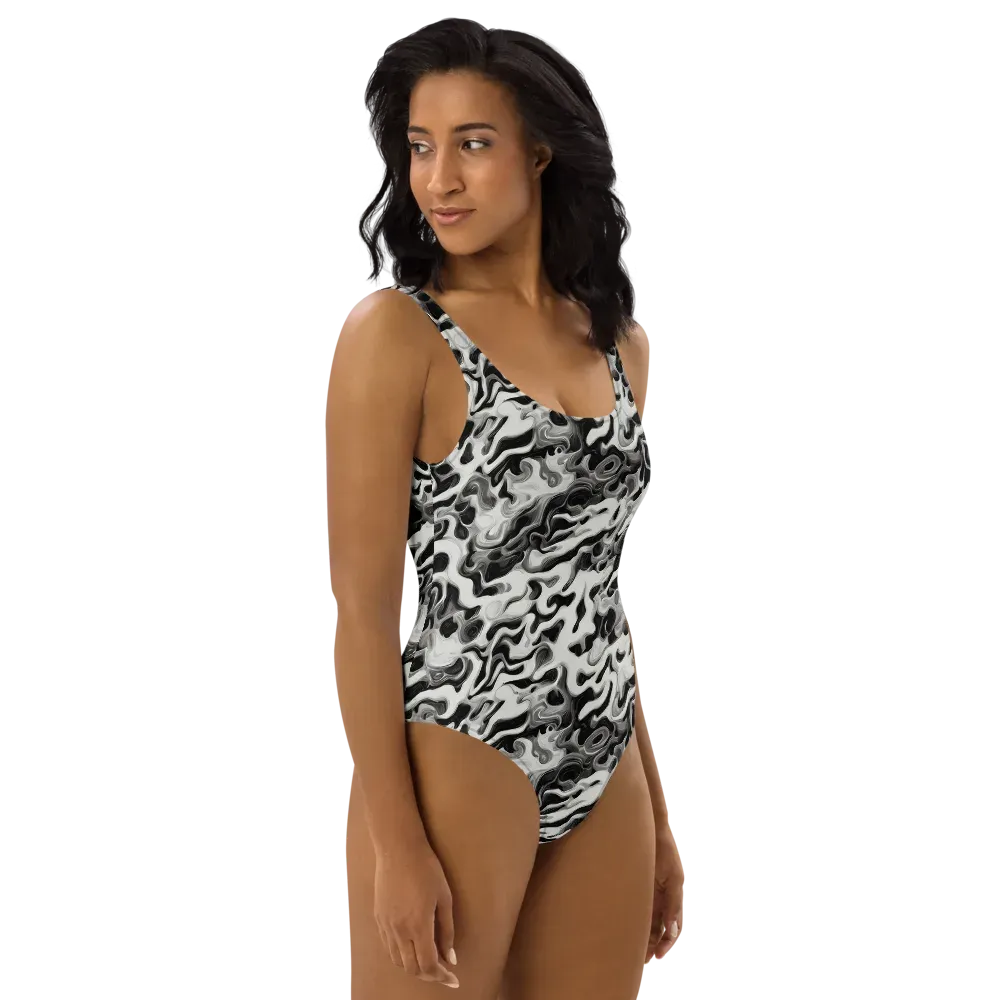 Silver Smoke on One-Piece Swimsuit — Right
