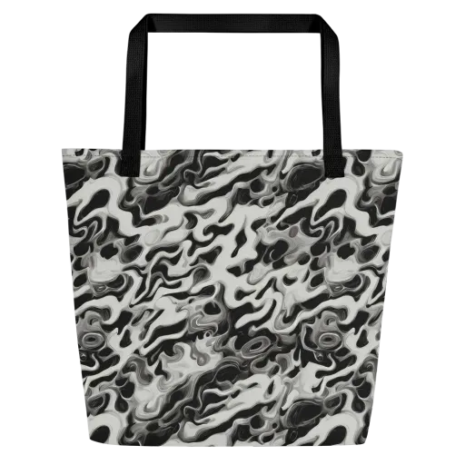 Silver Smoke on a Large Tote Bag W/ Pocket
