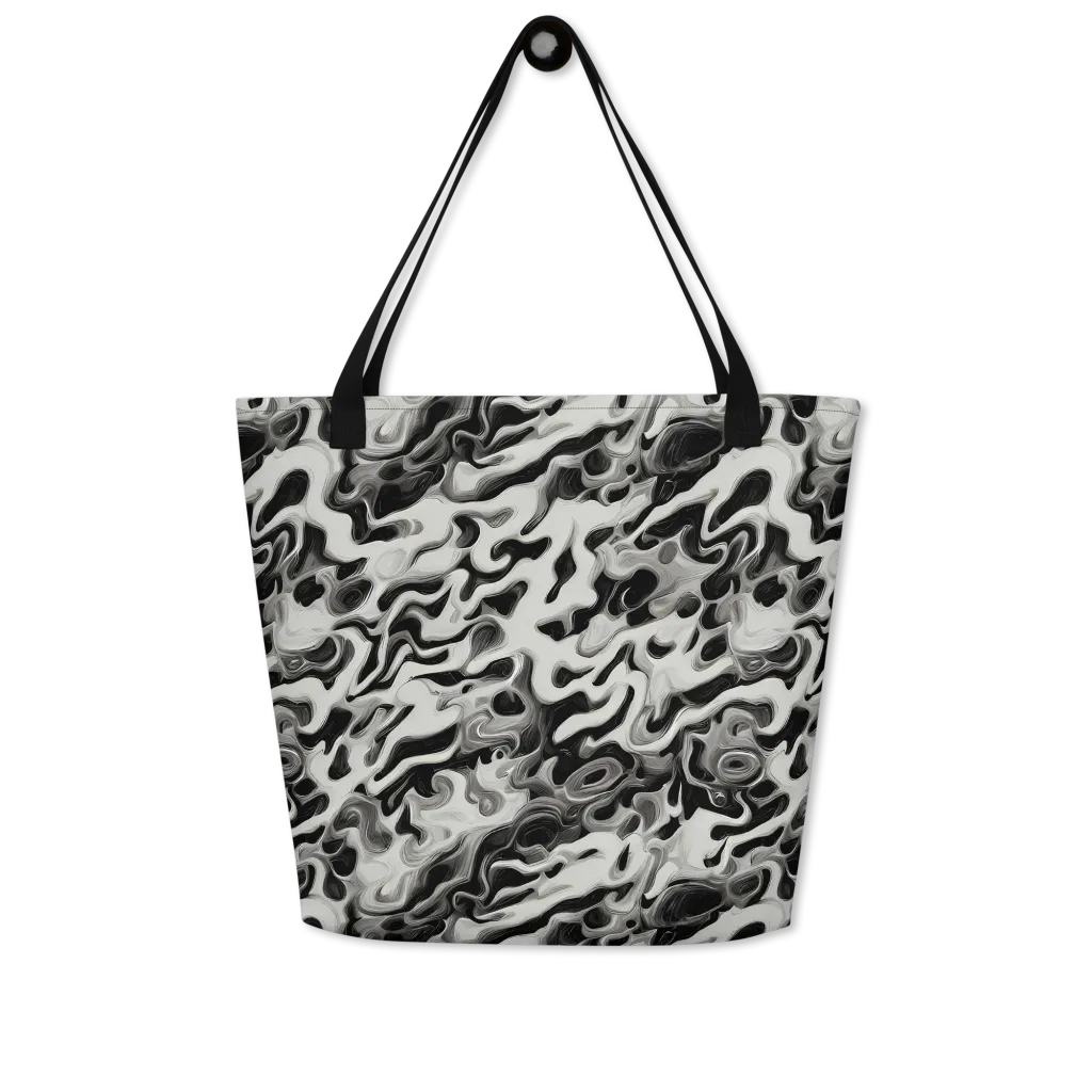 Silver Smoke on Large Tote Bag W/ Pocket — Front