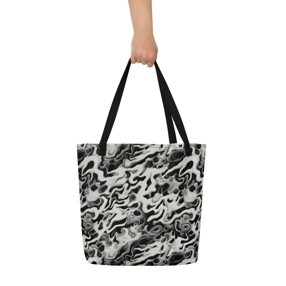 Silver Smoke on Large Tote Bag W/ Pocket — Front