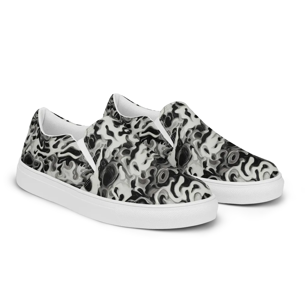 Silver Smoke on Women's Slip-On Canvas Shoes — Right Front