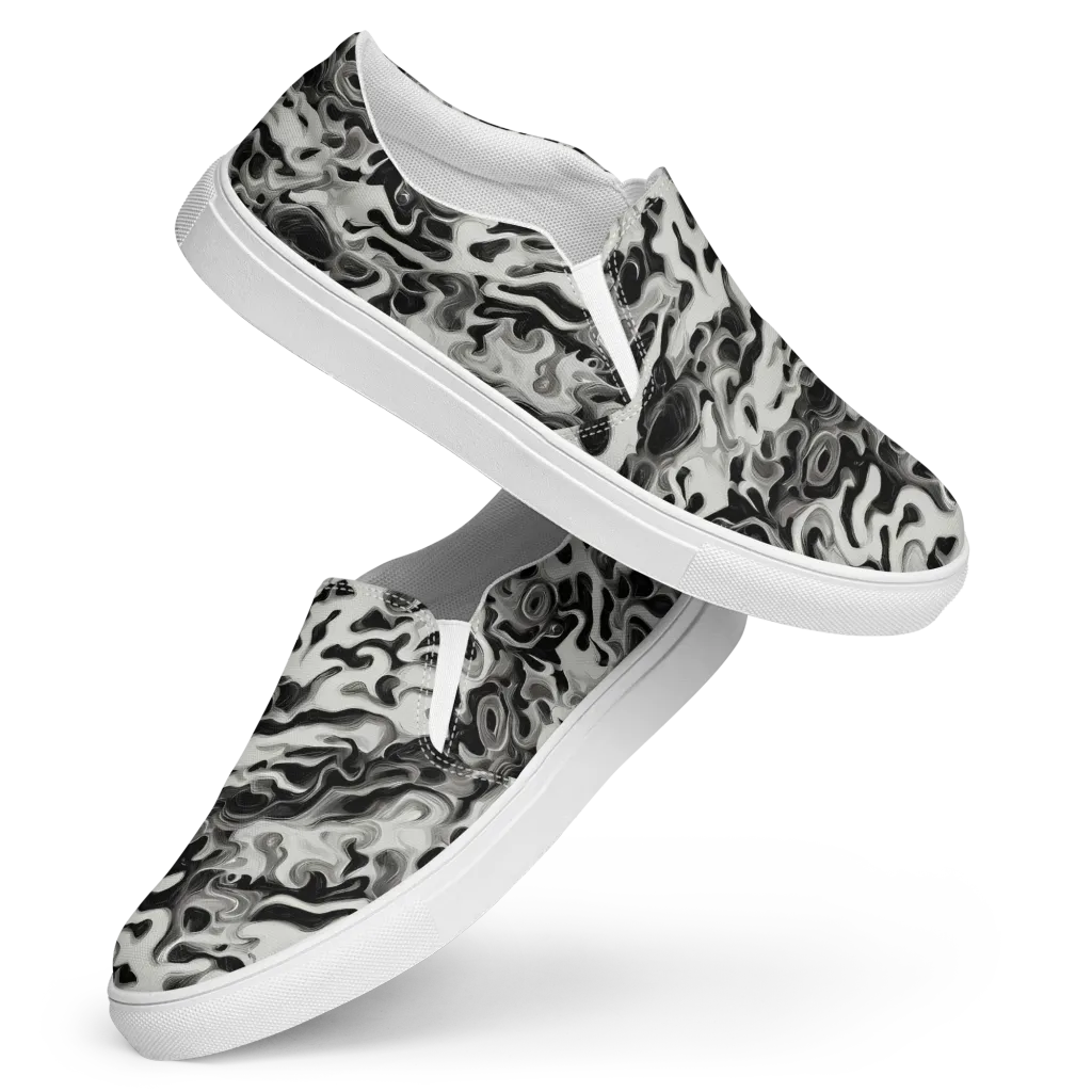 Silver Smoke on Women's Slip-On Canvas Shoes — Front