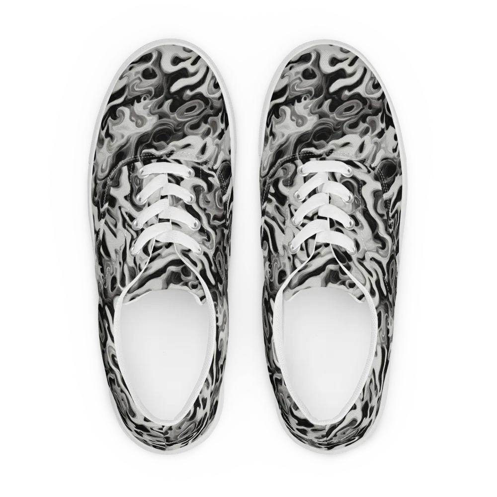 Silver Smoke on Men's Lace-Up Canvas Shoes — Front