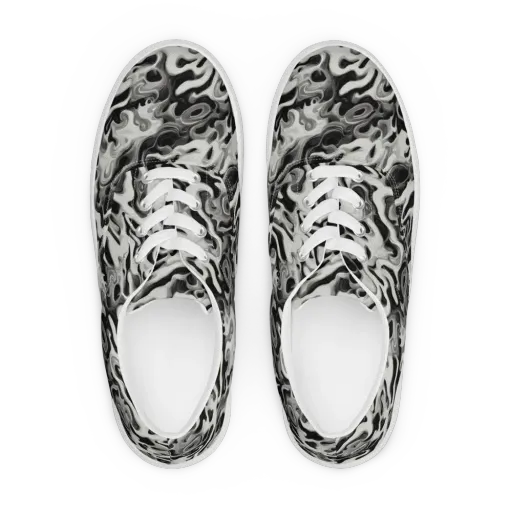 Silver Smoke on a Men's Lace-Up Canvas Shoes