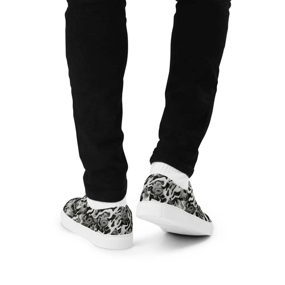 Silver Smoke on Men's Lace-Up Canvas Shoes — Back