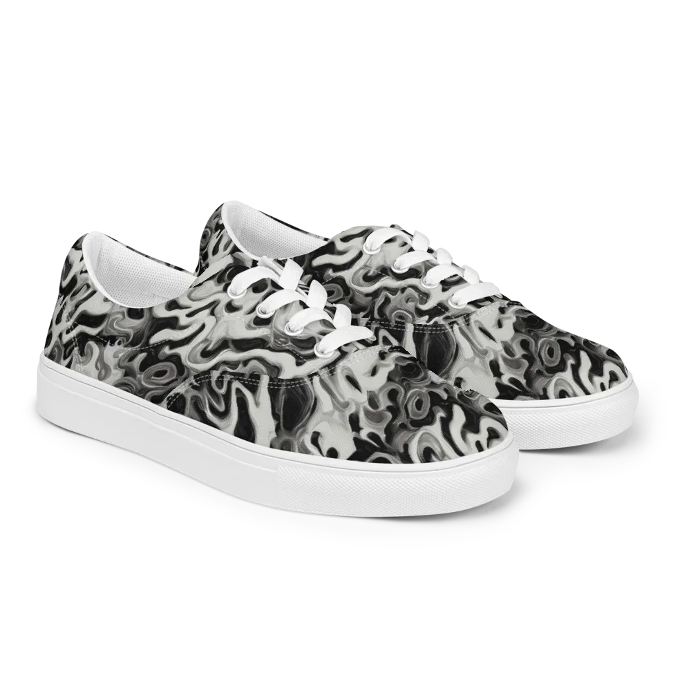Silver Smoke on Men's Lace-Up Canvas Shoes — Right Front
