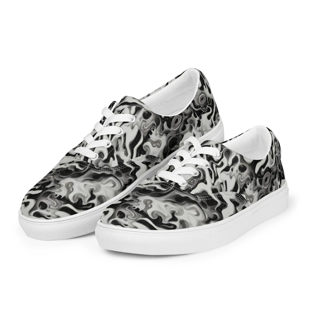 Silver Smoke on Men's Lace-Up Canvas Shoes — Left Front
