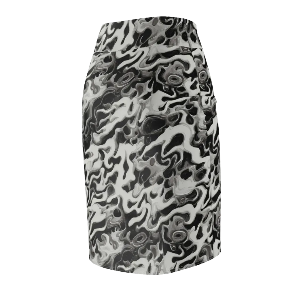 Silver Smoke on Pencil Skirt — Back Side
