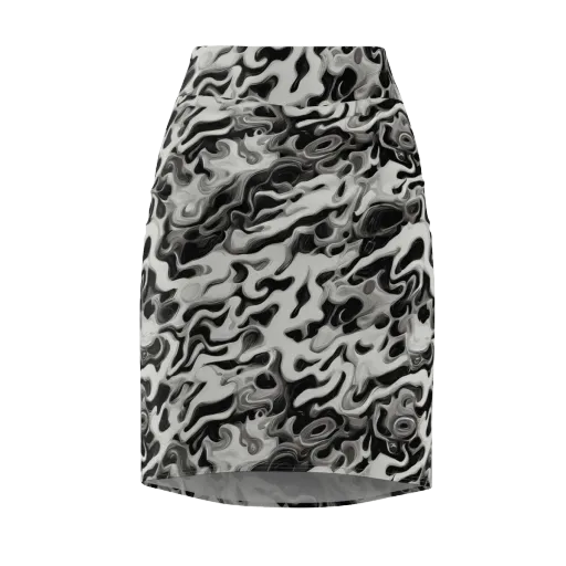 Silver Smoke on a Pencil Skirt