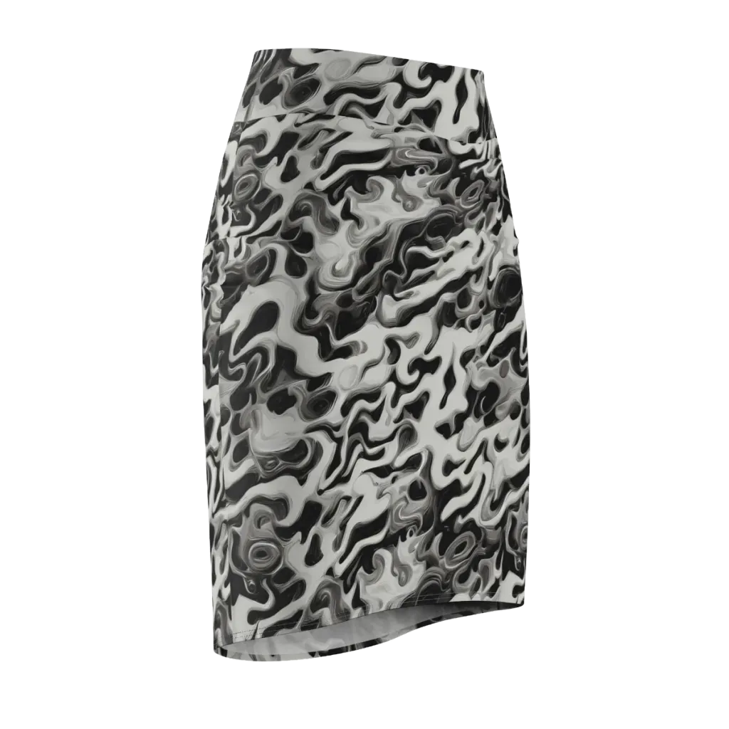 Silver Smoke on Pencil Skirt — Front Side